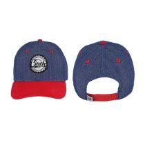 Cinch Denim and Red Color Blocked Snap Back Cap