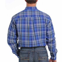 Cinch Men's Royal Blue Plaid Shirt XXL