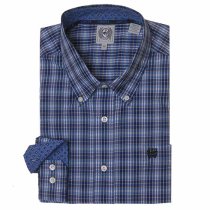 Cinch Blue Plaid Button Down Shirt for Men M