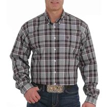 Cinch Gray Plaid Button Down Shirt