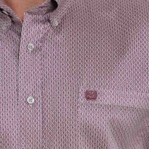 Cinch Gray Geometric Print Button Down Shirt
