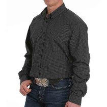 Cinch Black Check Plaid Button Down Shirt