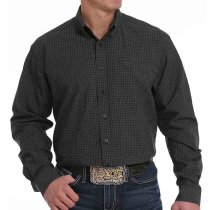 Cinch Black Check Plaid Button Down Shirt