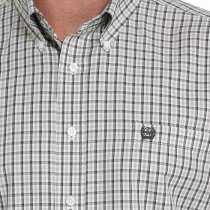 Cinch Olive/Gray Plaid Button Down Shirt M