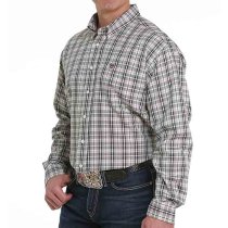 Cinch Cream/Olive/Purple Plaid Button Down Shirt