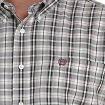 Cinch Cream/Olive/Purple Plaid Button Down Shirt