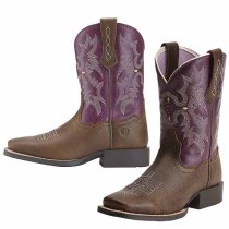 Ariat Tombstone Purple Kids Western Boot