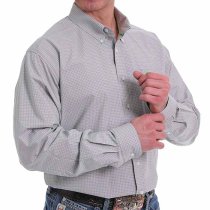 Cinch Gray Check Button Down Shirt
