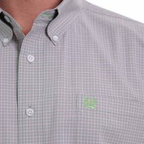 Cinch Gray Check Button Down Shirt