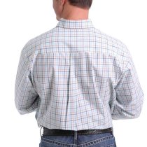Cinch White Plaid Mens Shirt