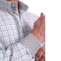 Cinch White Plaid Mens Shirt