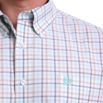 Cinch White Plaid Mens Shirt