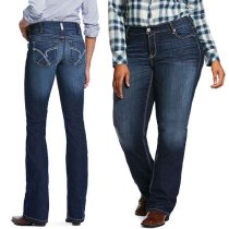 Ariat REAL Mid Rise Blue Diamond Boot Cut Jeans PLUS Size