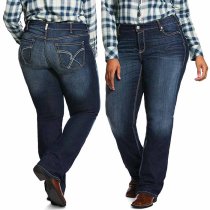 Ariat REAL Mid Rise Blue Diamond Boot Cut Jeans PLUS Size