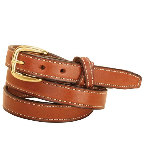 Tory Leather 3/4" Belt with Crossed Keepers