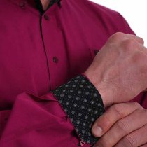 Cinch Burgundy Button Down with Contrast Cuff Lining