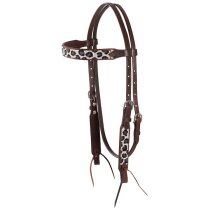 Cashel Headstall in Beaded Grey Cheetah