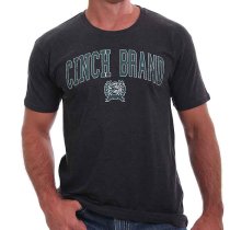 Cinch Heathered Black Men's Logo Tee L