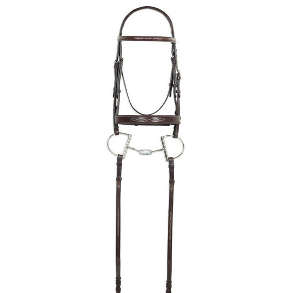 Ovation Fancy Raised Comfort Crown Bridle with Reins