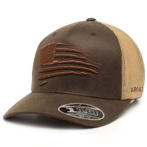 Ariat Embroidered Flag Oilskin Ball Cap