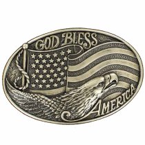 Nocona Mens American Flag & Eagle Buckle