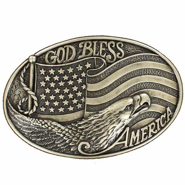 Nocona Mens American Flag & Eagle Buckle