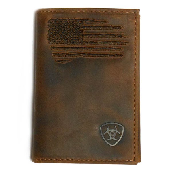 Ariat Tri-fold Wallet with USA Flag