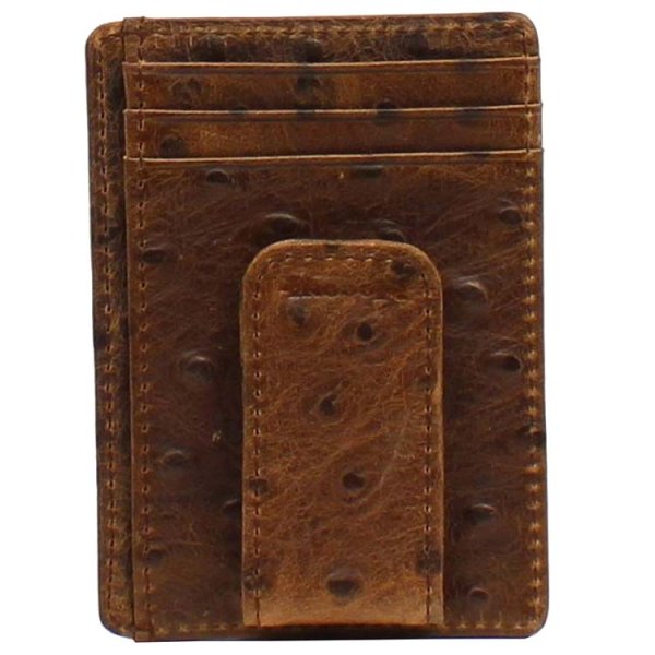Nocona Ostrich Print Money Clip Wallet