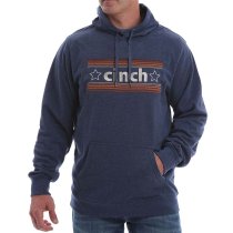 Cinch Men's Heather Navy Logo Hoodie L