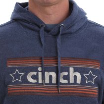 Cinch Men's Heather Navy Logo Hoodie L