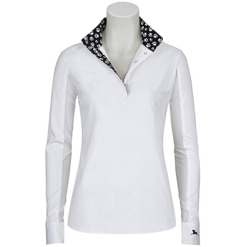 RJ Classics Rebecca White Show Shirt with Paw Print M