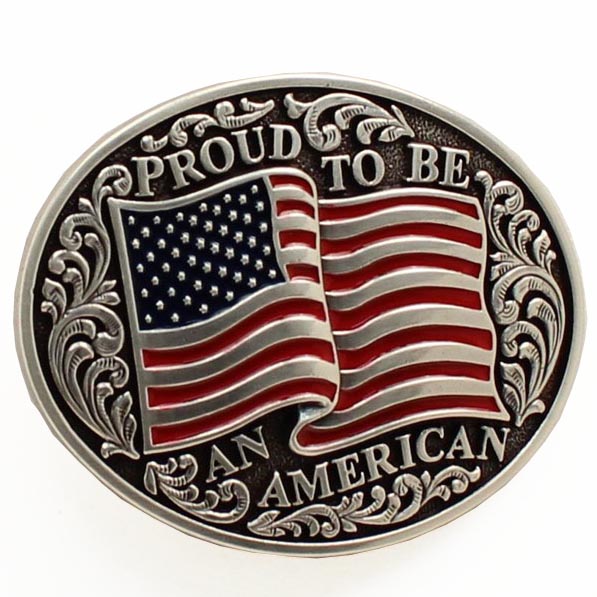 Nocona Proud To Be An American Buckle - Small