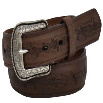 Nocona 1 1/4″ Barbed Wire Embossed Belt