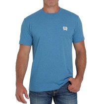 Cinch Men's Crew Neck Logo Tee - Heather Blue XL