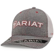 Ariat Mens Grey White Red Ball Cap