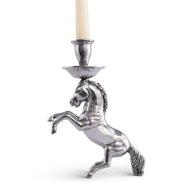 Arthur Court Rearing Horse Candlestick