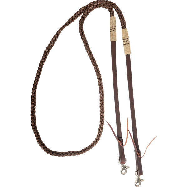 Cashel Adjustable Flat Braid Rein with Rawhide