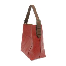 Joy Susan Classic Hobo Bags with Silver Buckle Mulberry