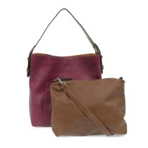 Joy Susan Classic Hobo Bags with Silver Buckle Mulberry