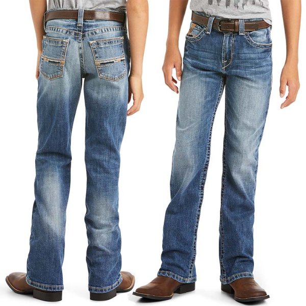 Ariat B4 Longspur Relaxed Boot Cut Boys Jeans 16R