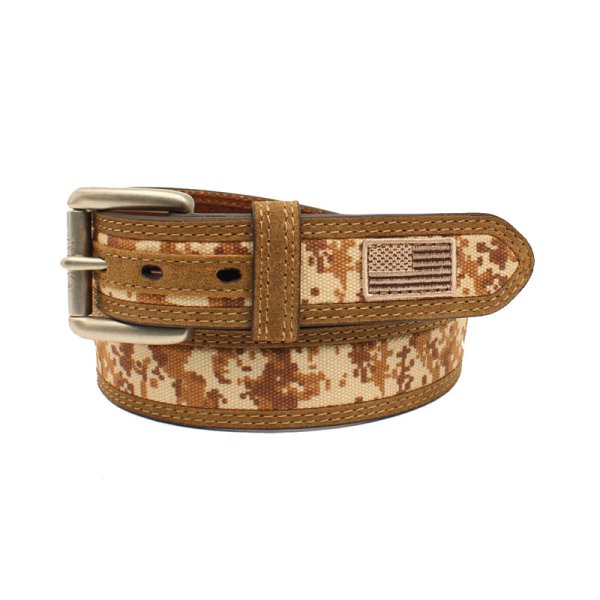 Ariat Brown Camo USA Flag Belt