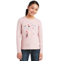 Ariat Girls Powder Ponies T-Shirt Long Sleeve L