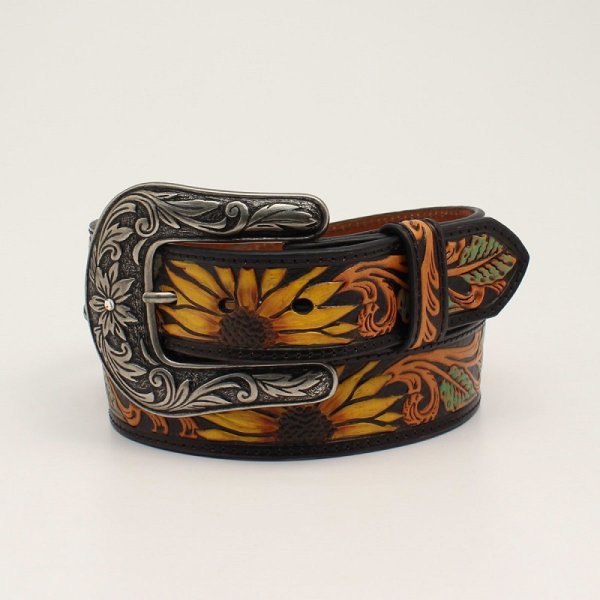 Nocona Sunflower Tooled Ladies Belt