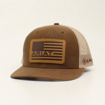 Ariat Mens Oilskin USA Flag Patch Cap