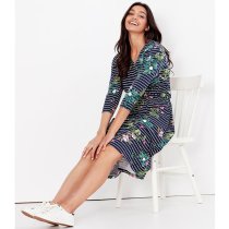 Joules Jade Print V Neck Bee Jersey Dress