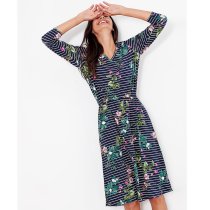 Joules Jade Print V Neck Bee Jersey Dress