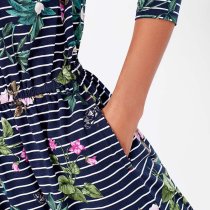Joules Jade Print V Neck Bee Jersey Dress