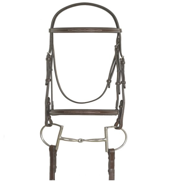 Ovation Fancy Raised Traditional Crown Padded Bridle with Reins
