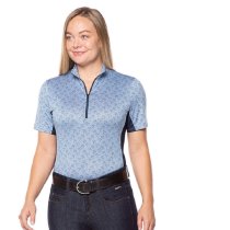 Kerrits Aire Ice Fil Short Sleeve Shirt Oxford Etched Horse L