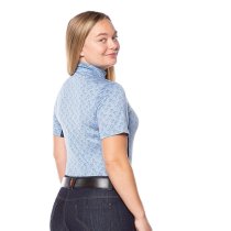 Kerrits Aire Ice Fil Short Sleeve Shirt Oxford Etched Horse L